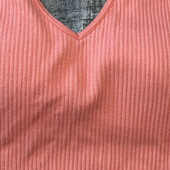 Wishlist Ribbed Coral Crop Top Bralette M/L | Stretchy Soft Lounge Tank - Picture 4 of 16